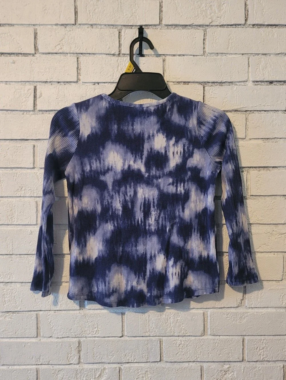 Old Navy Girls Tie Dye Ribbed Long Sleeve Shirt Size L (10-12) Blue White